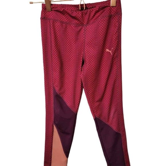 Puma Activewear Leggings Womens Size 7 Multicolor Stretch Material 21 Inseam - Picture 1 of 6